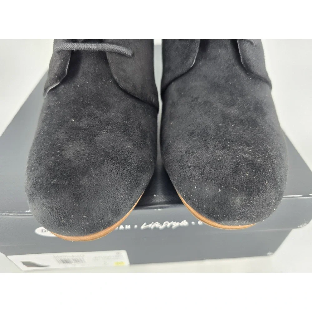 Dr Scholls Shoes Womens 6 M Dakota Wedge Heels‎ Ankle Booties Black Velvet